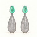 BRINCO FESTA TURQUESA CRAVEJADO DETALHE BASE ZIRCONIA GOTA