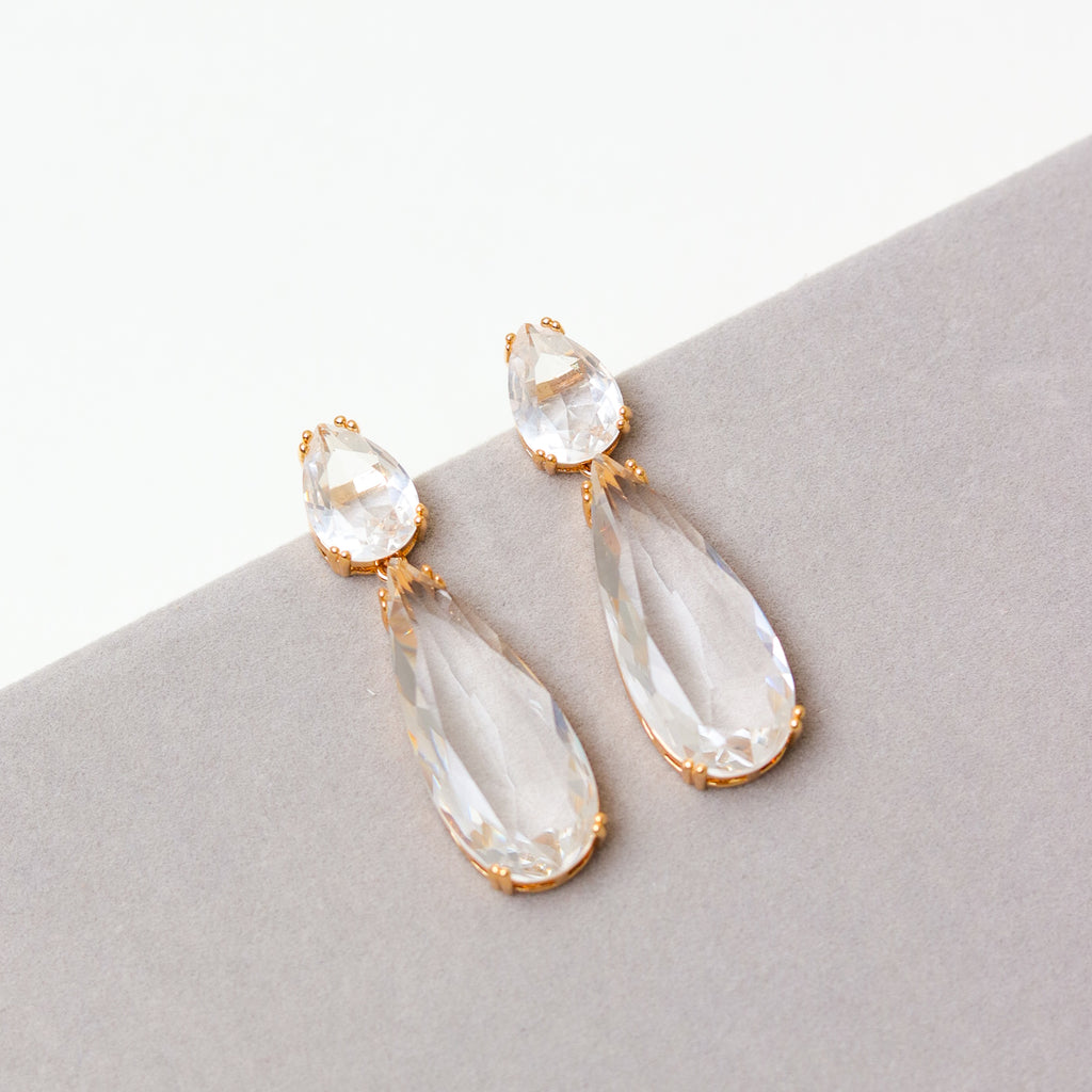BRINCO FESTA DOURADO GOTA ZIRCÔNIA
