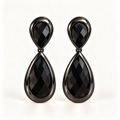 BRINCO FESTA PRETO CRISTAL LUXO GOTA