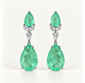 BRINCO FESTA TURQUESA PEDRA FUSION GOTA ZIRCÔNIA FLOR