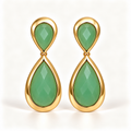 BRINCO FESTA VERDE CLARO LUXO CRISTAL GOTA MEDIA
