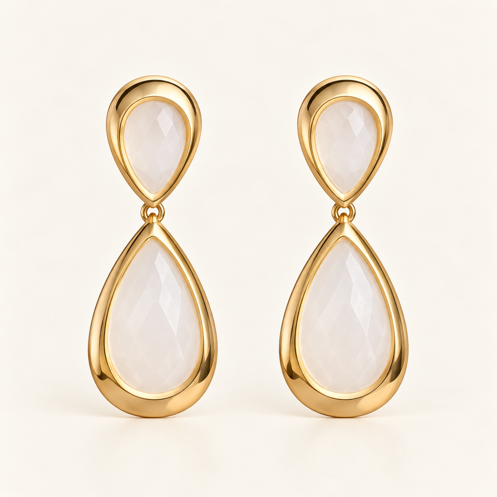 BRINCO FESTA BRANCO CRISTAL GOTA