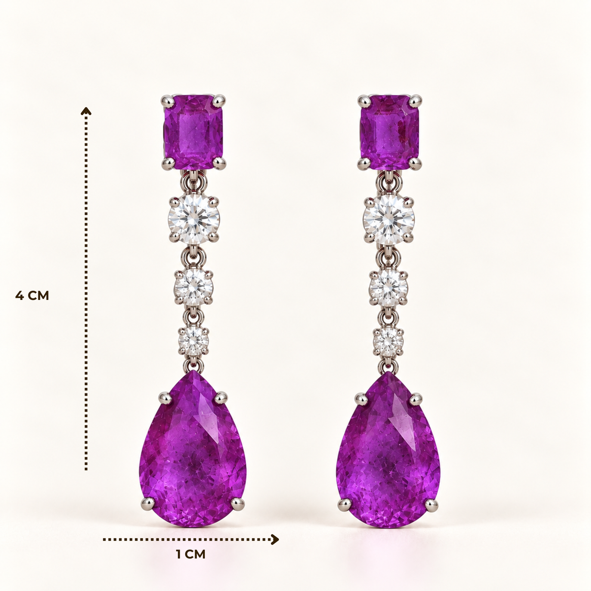 BRINCO FESTA ROXO ZIRCÔNIA FORMAS LONGO