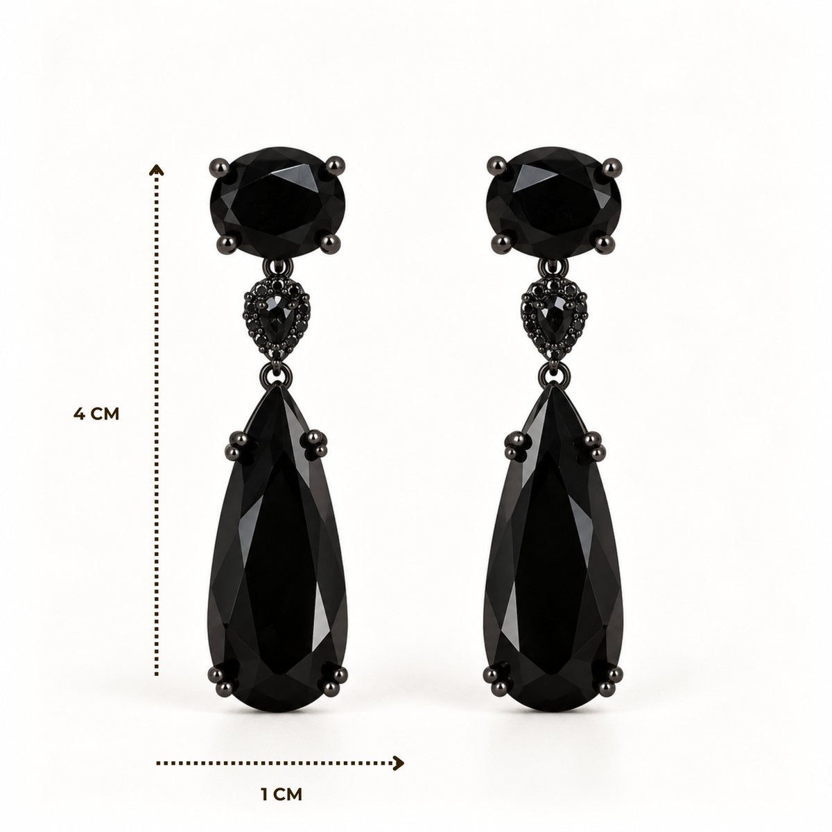 BRINCO FESTA PRETO GOTA CRAVEJADO ZIRCÔNIA