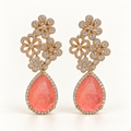 BRINCO FESTA LARANJA CORAL CRAVEJADO FLOR