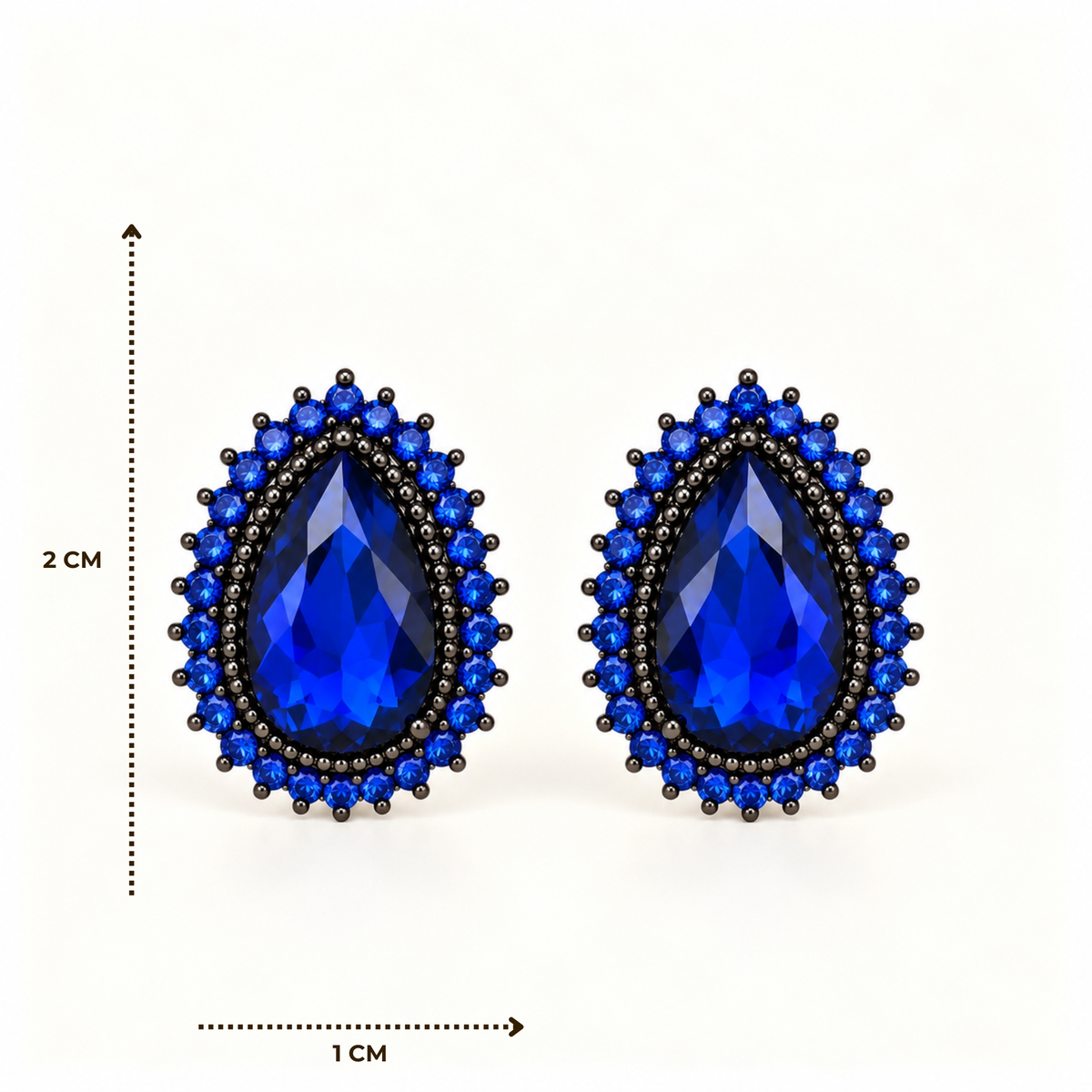 BRINCO FESTA AZUL CRISTAL CRAVEJADO GOTA