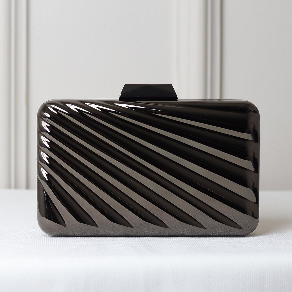 CLUTCH METALIZADA GEOMETRICA ONDULADA FORMATO RETANGULAR