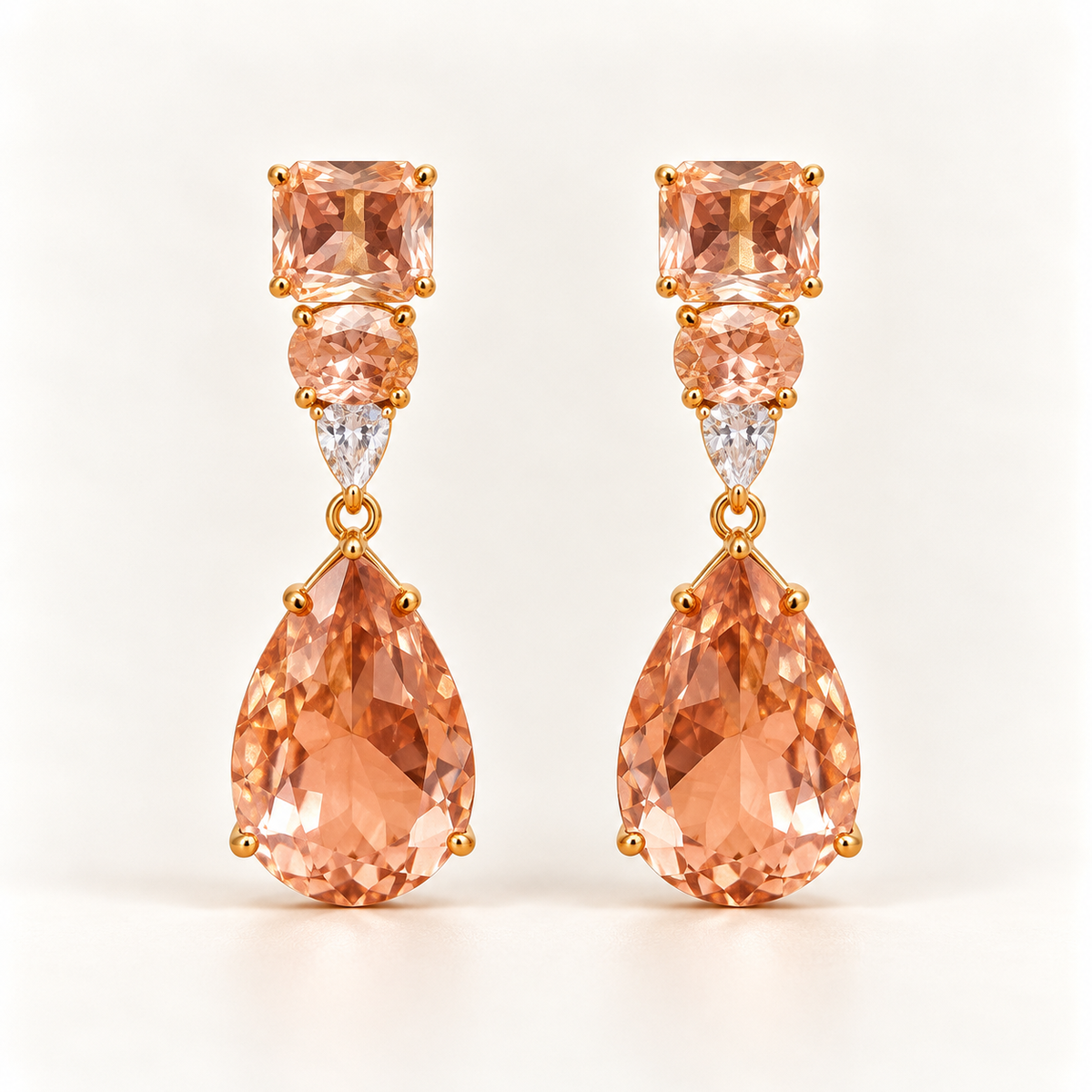 BRINCO FESTA ROSE GOTA BASE ZIRCONIA FORMAS