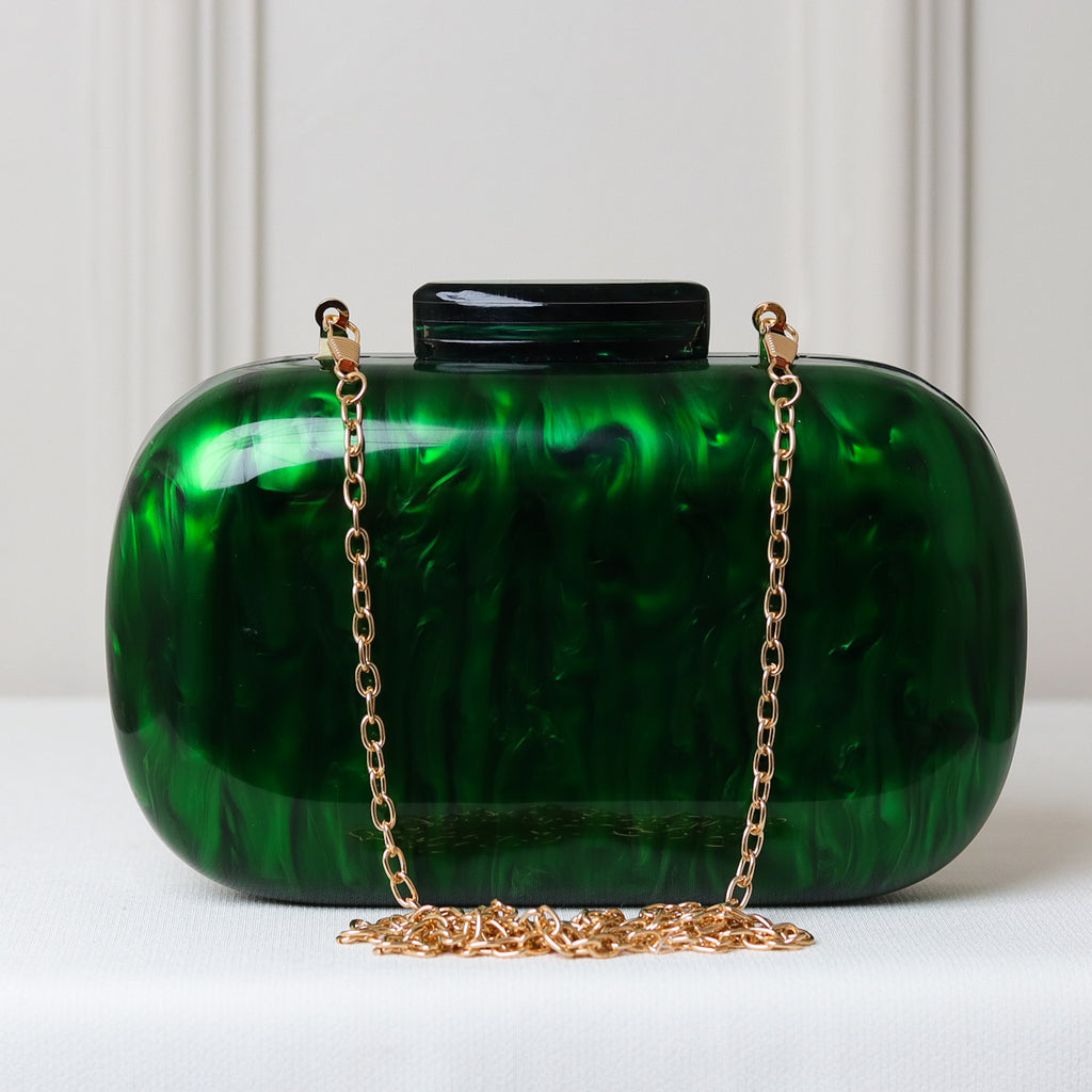 CLUTCH MADREPÉROLA ACRÍLICO IMITAÇÃO FECHO OVAL