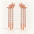 BRINCO FESTA ROSÉ CASCATA TRIPLA ZIRCONIAS