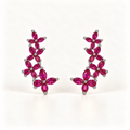 BRINCO FESTA ROSA EAR CUFF BORBOLETAS ZIRCÔNIA