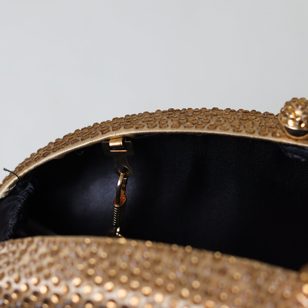 CLUTCH BRILHO STRASS FORMATO OVAL FECHO ESFERA DUPLA
