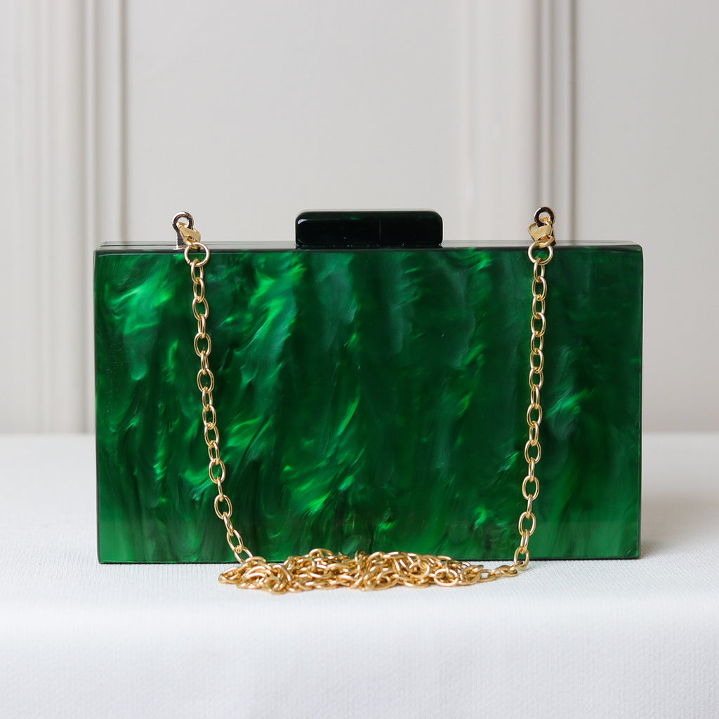 CLUTCH MADREPÉROLA RETANGULAR ACRÍLICO IMITAÇÃO FECHO RETANGULAR