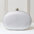 CLUTCH BRILHO TEXTURA FORMATO OVAL FECHO ESFERA