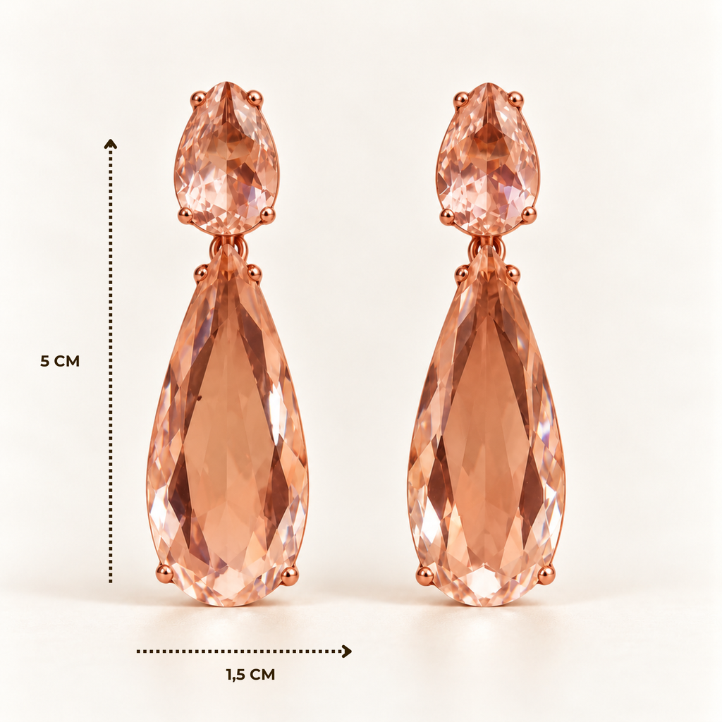 BRINCO FESTA ROSE GOTA ZIRCÔNIA