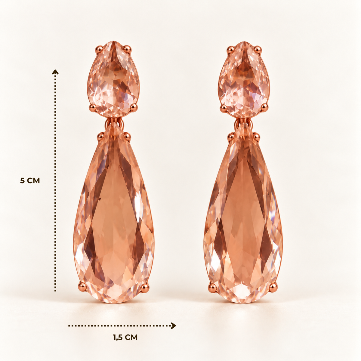 BRINCO FESTA ROSE GOTA ZIRCÔNIA