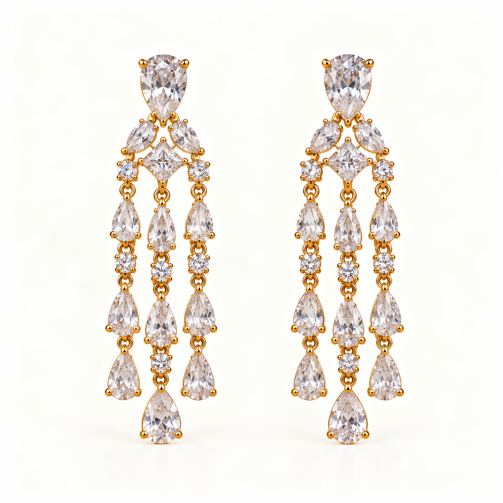 BRINCO FESTA DOURADO CASCATA TRIPLA