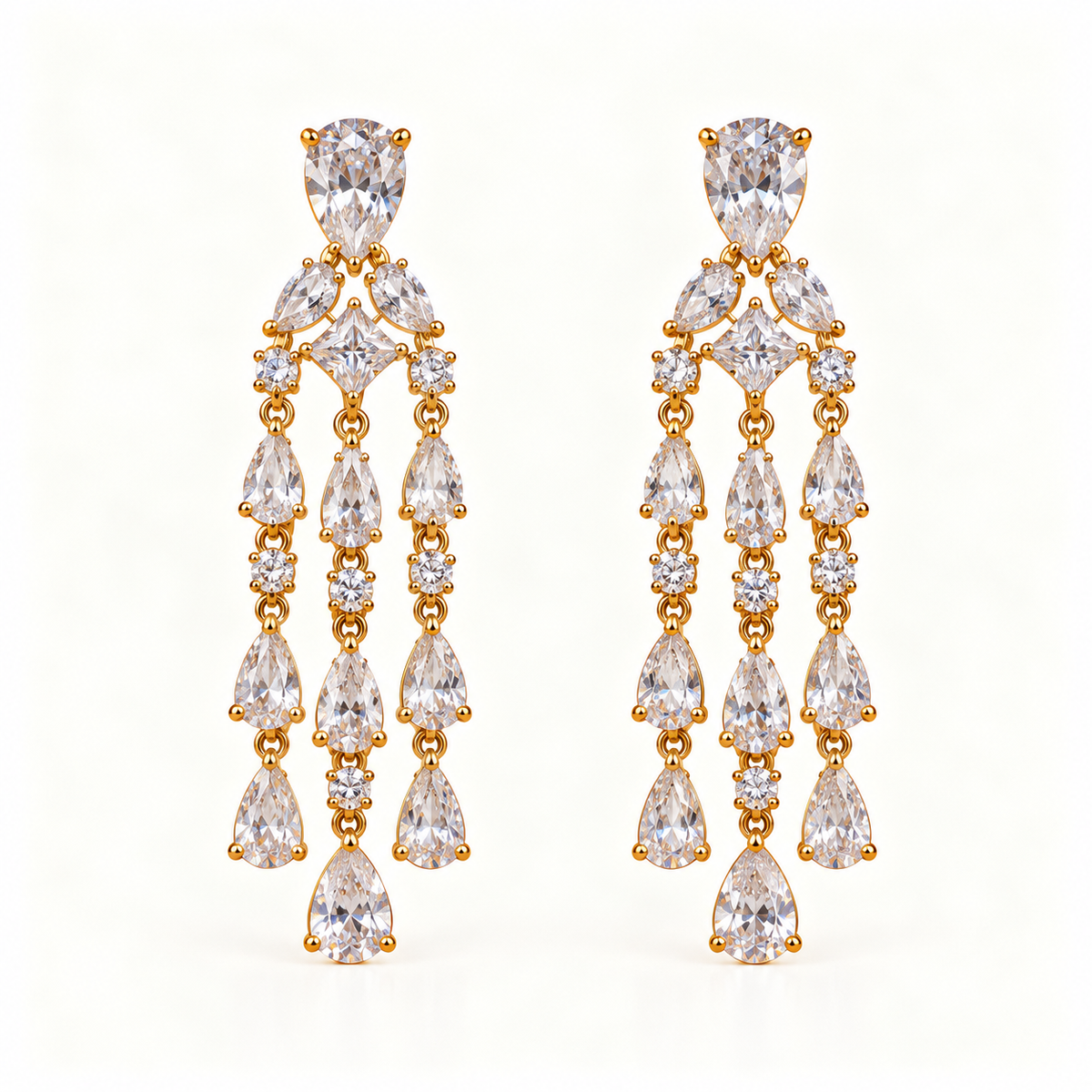 BRINCO FESTA DOURADO CASCATA TRIPLA