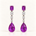 BRINCO FESTA ROXO ZIRCÔNIA FORMAS LONGO