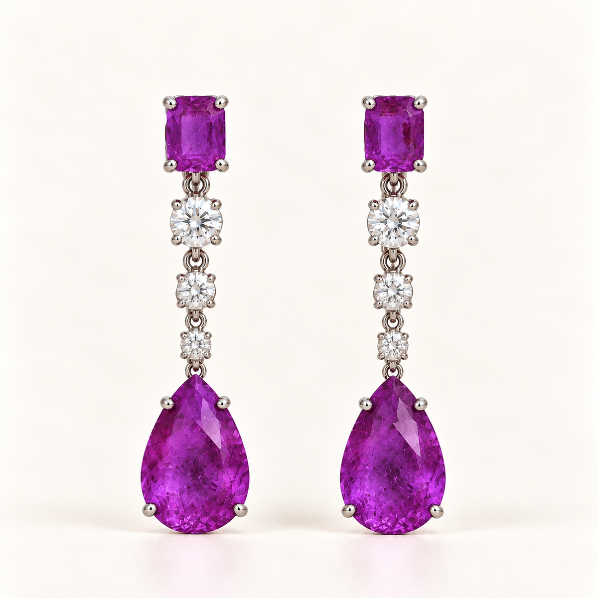 BRINCO FESTA ROXO ZIRCÔNIA FORMAS LONGO