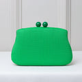 CLUTCH VERDE TECIDO LINHO FORMATO RETANGULAR PONTA FECHO DUPLO ESFERA