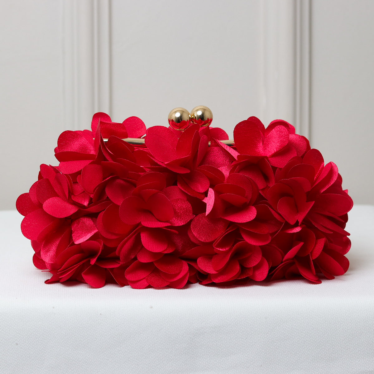 CLUTCH PÉTALAS/FLORES CETIM FECHO DUPLO