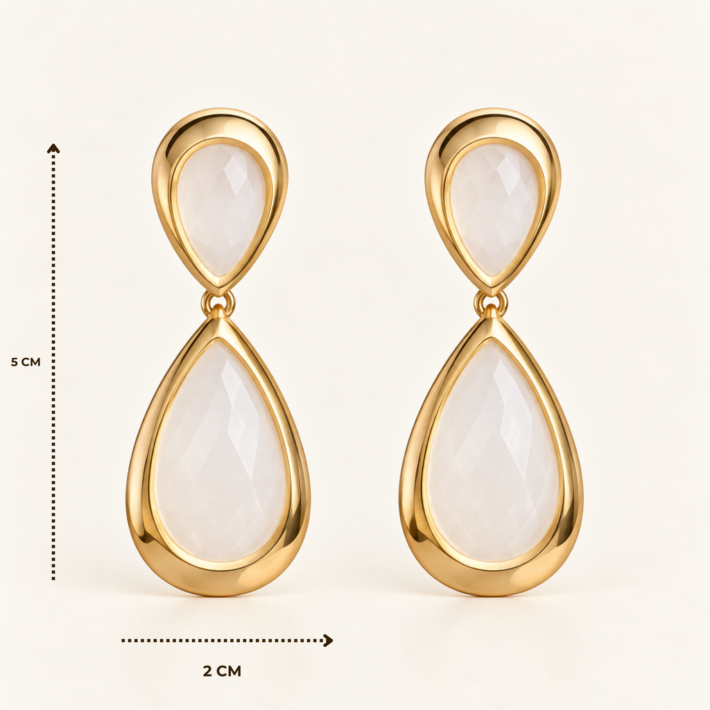 BRINCO FESTA BRANCO CRISTAL GOTA