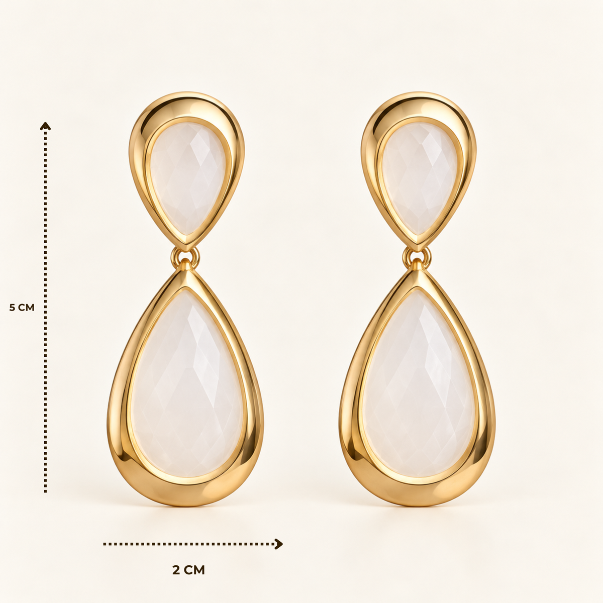 BRINCO FESTA BRANCO CRISTAL GOTA
