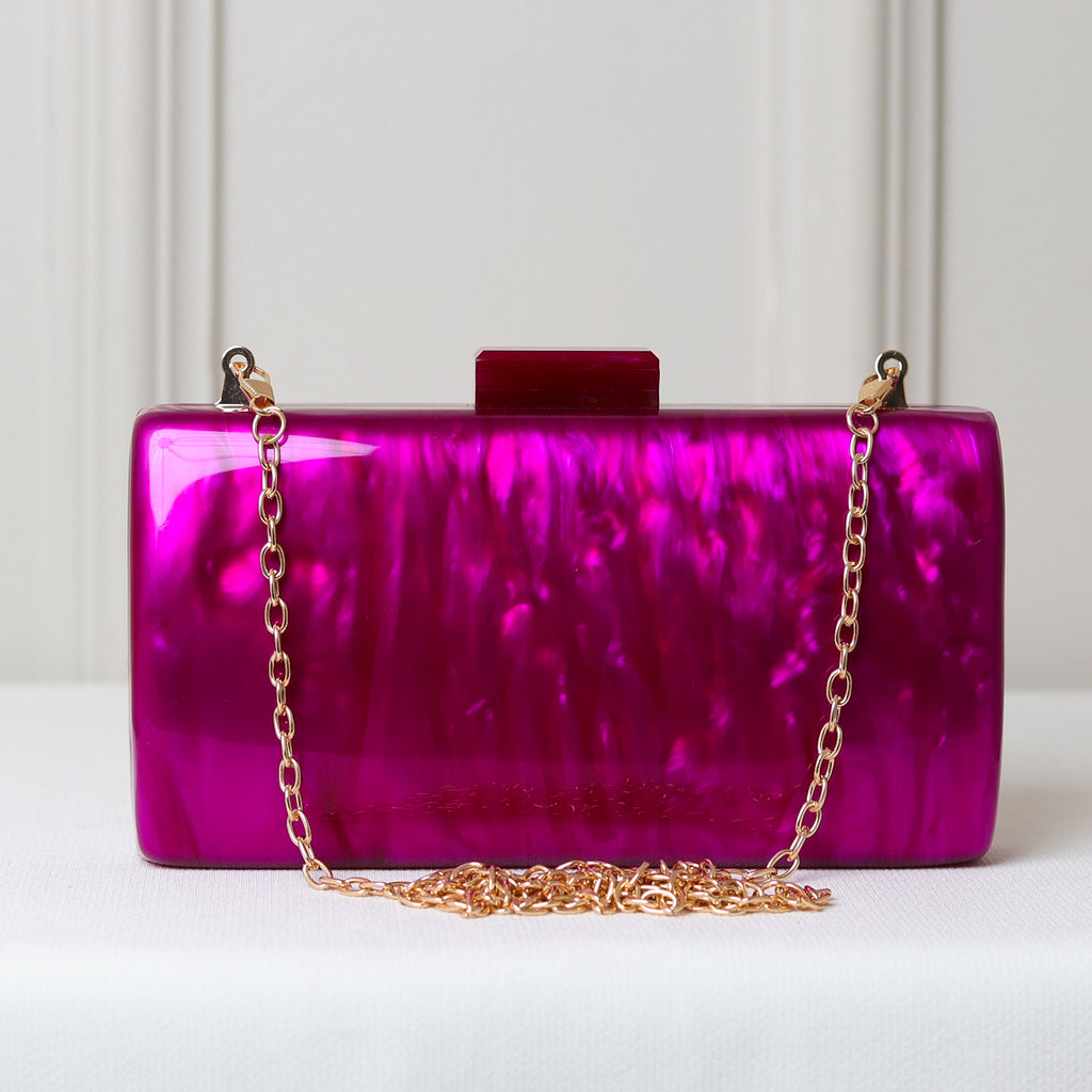 CLUTCH MADREPÉROLA ACRÍLICO IMITAÇÃO FECHO RETANGULAR