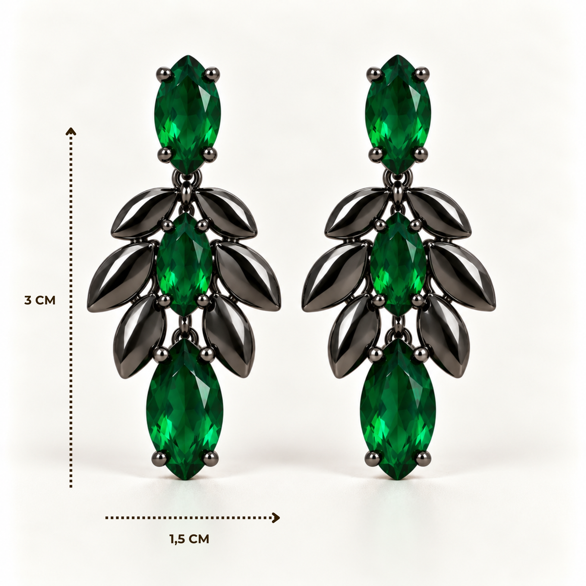 BRINCO FESTA VERDE CRAVEJADO ZIRCÔNIA GOTA