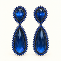 BRINCO FESTA AZUL CRISTAL CRAVEJADO GOTA
