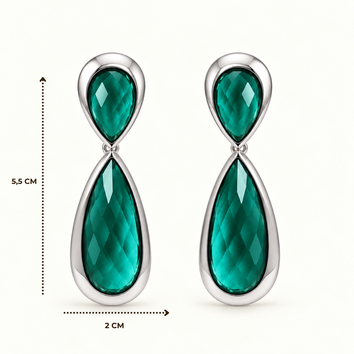 BRINCO FESTA TURQUESA LUXO CRISTAL GOTA