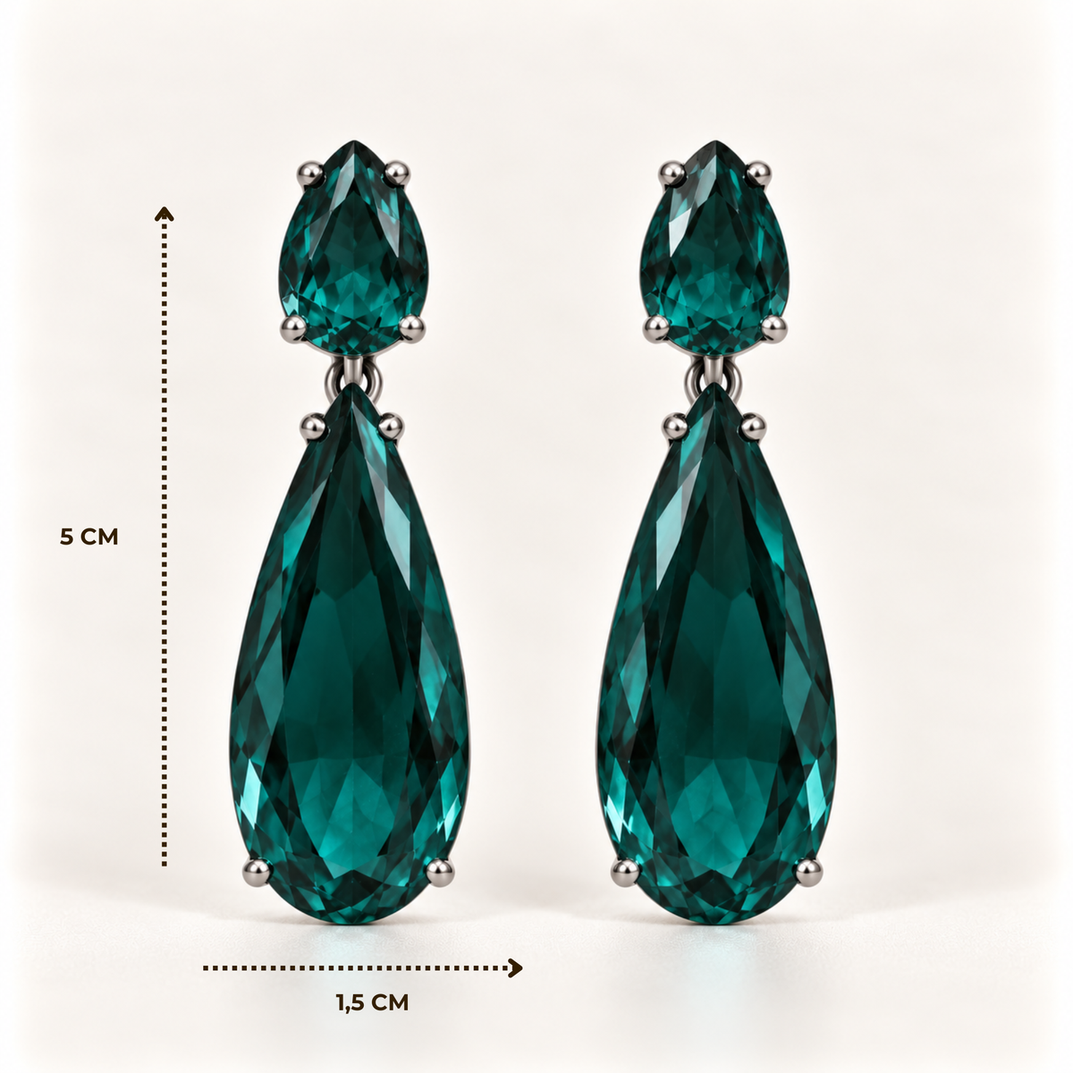 BRINCO FESTA TURQUESA GOTA ZIRCÔNIA