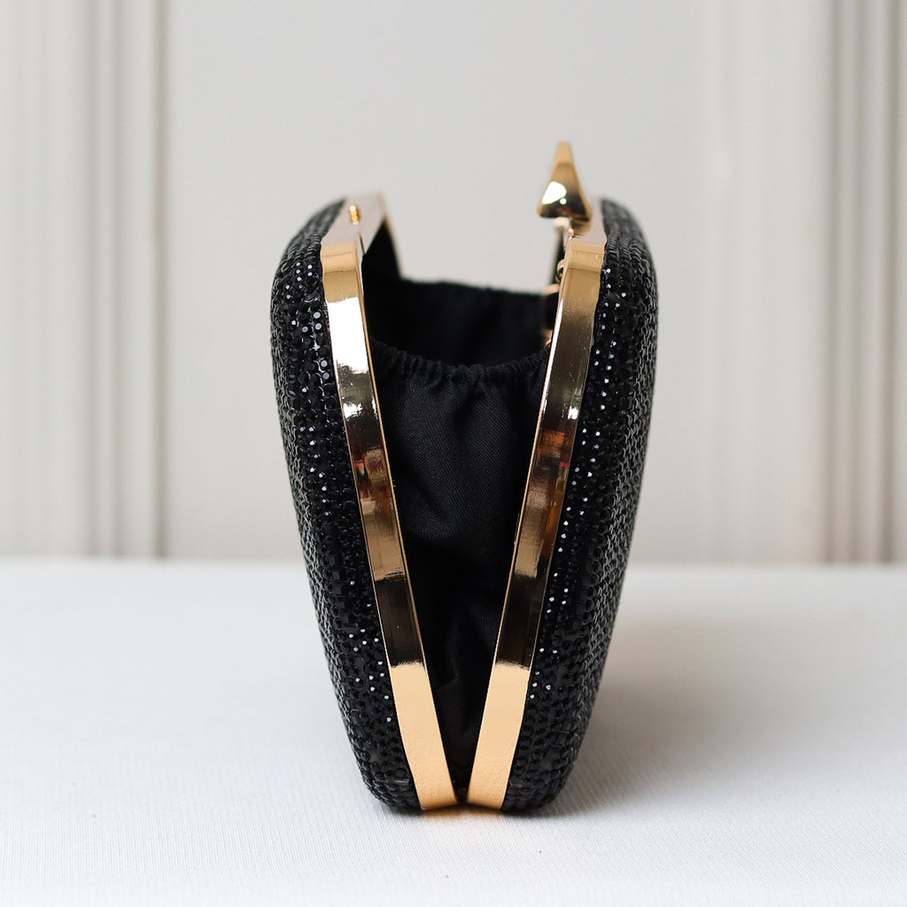 CLUTCH BRILHO STRASS FORMAS OVAL FECHO RETO