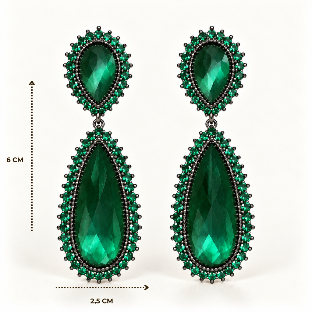 KIT FESTA: CLUTCH PÉTALA VERDE + BRINCO FESTA GOTA VERDE