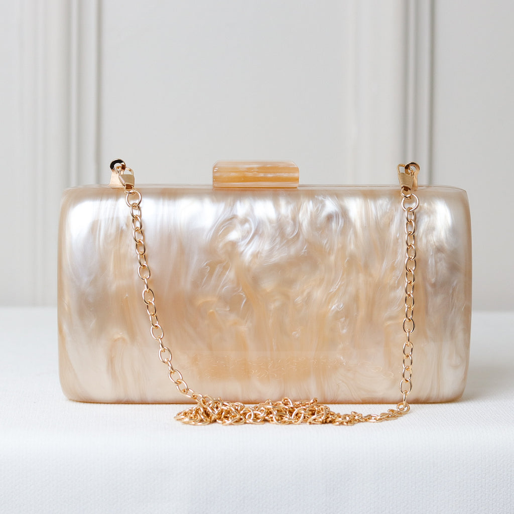 CLUTCH MADREPÉROLA ACRÍLICO IMITAÇÃO FECHO RETANGULAR