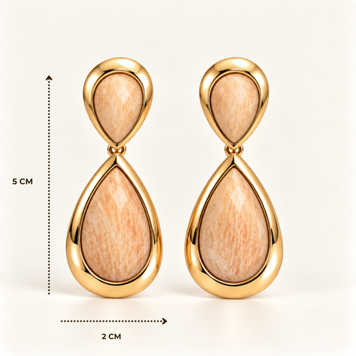 BRINCO FESTA NUDE LEITOSO CRISTAL GOTA LUXO