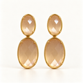 BRINCO FESTA NUDE CRISTAL LUXO OVAL
