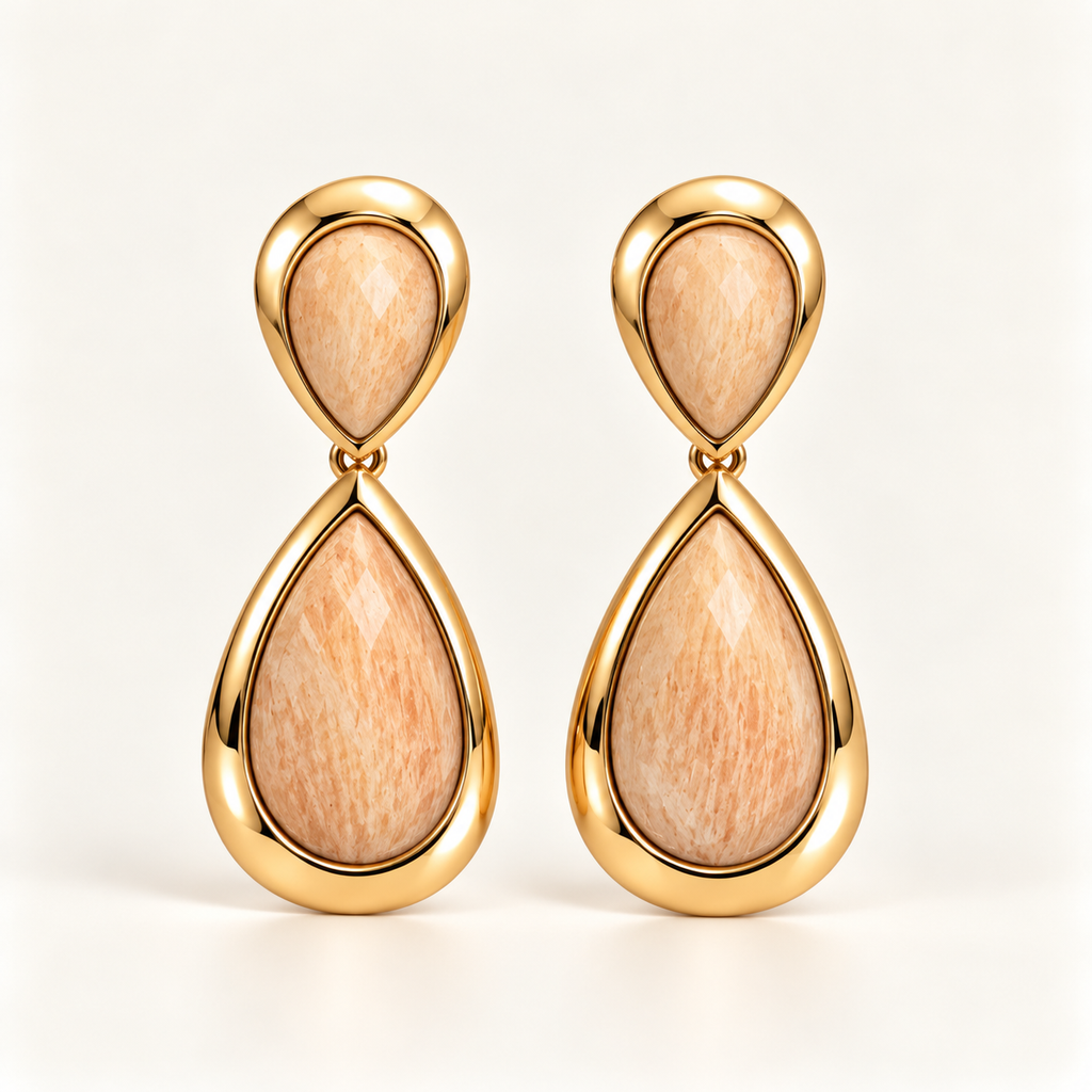 BRINCO FESTA NUDE LEITOSO CRISTAL GOTA LUXO