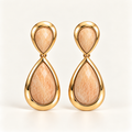 BRINCO FESTA NUDE LEITOSO CRISTAL GOTA LUXO