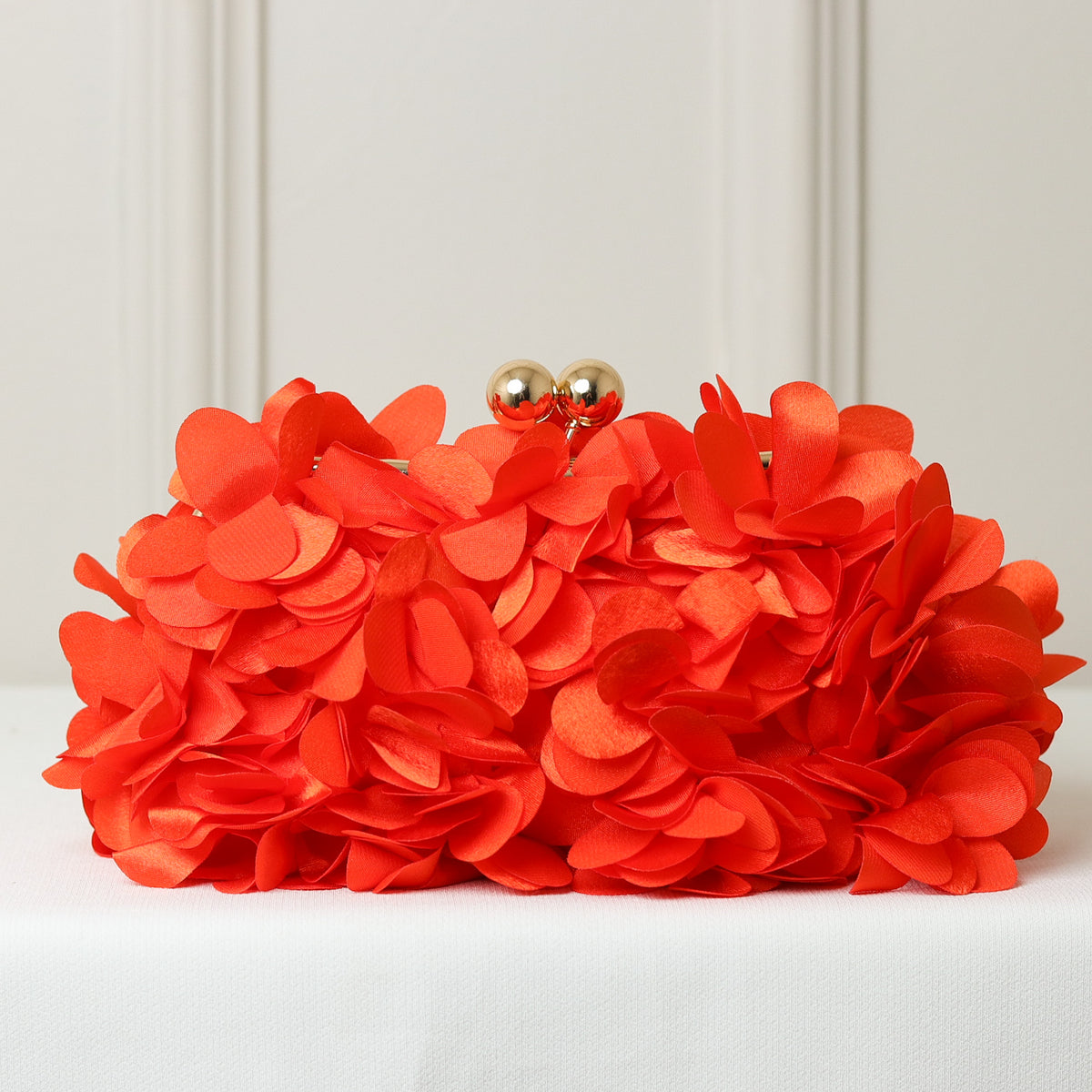 CLUTCH PÉTALAS/FLORES CETIM FECHO DUPLO