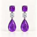 BRINCO FESTA ROXO ZIRCÔNIA FORMAS PONTO DE LUZ