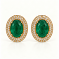 BRINCO FESTA VERDE CRAVEJADO FORMATO OVAL ZIRCONIA
