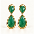 BRINCO FESTA VERDE CRISTAL LUXO FORMATO GOTA MEDIA
