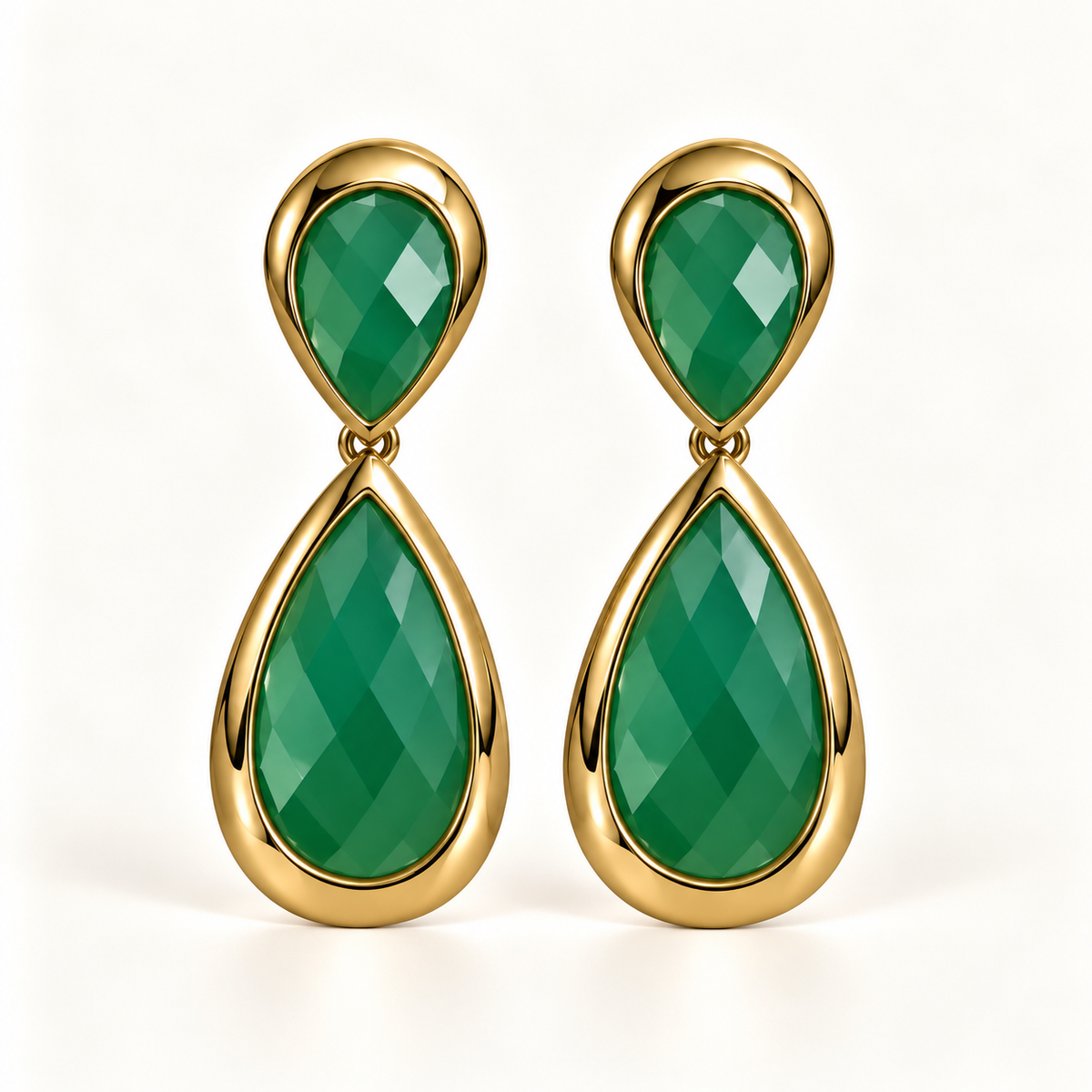 BRINCO FESTA VERDE CRISTAL LUXO FORMATO GOTA MEDIA