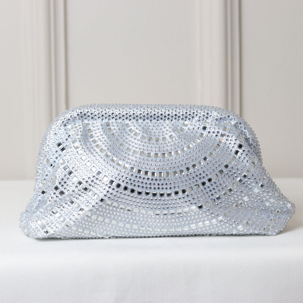 KIT FESTA: CLUTCH BRILHO PRATA + BRINCO FESTA PRATA