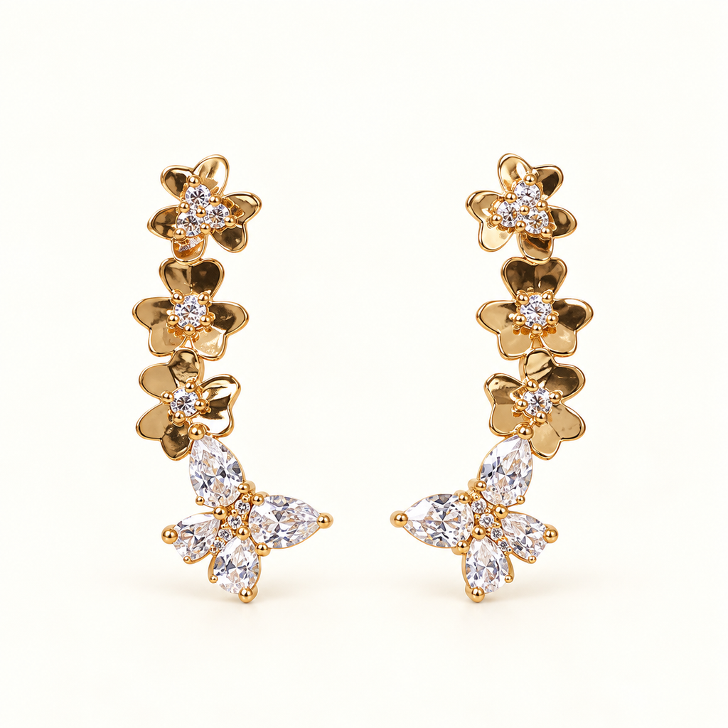 BRINCO EAR CUFF CRAVEJADO BORBOLETA