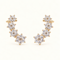 BRINCO EAR CUFF FLOR CRAVEJADO ENCAIXE ATRÁS
