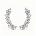 BRINCO EAR CUFF PRATA CRAVEJADO OVAL