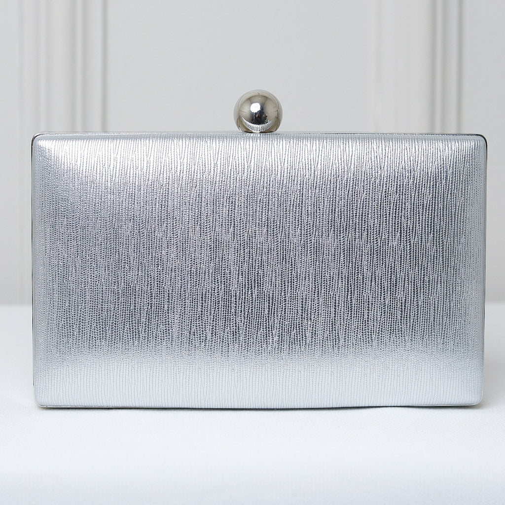CLUTCH TEXTURA LINHAS FORMATO RETANGULAR FECHO ESFERA